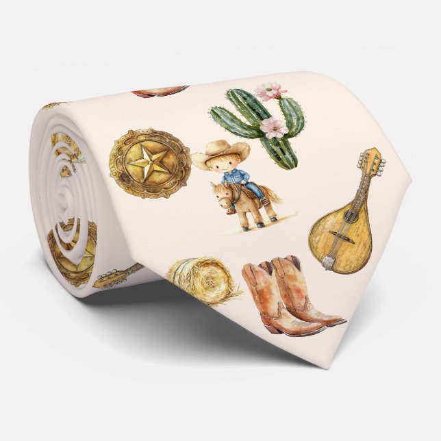 Gravata Cute Cowboy (Rolled)