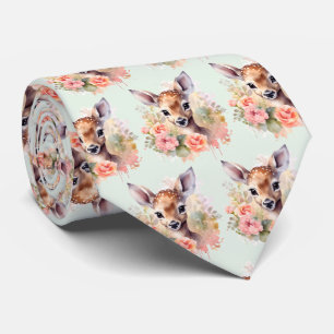 Gravata Cute Deer Cercado Por Rosas