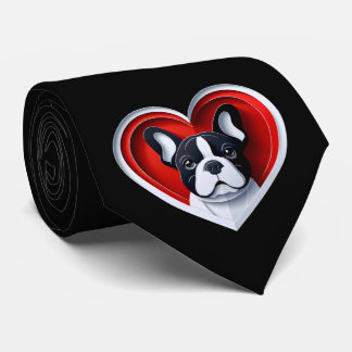 Gravata Cute French Bulldog Heart Frenchie Dad Dog Lover