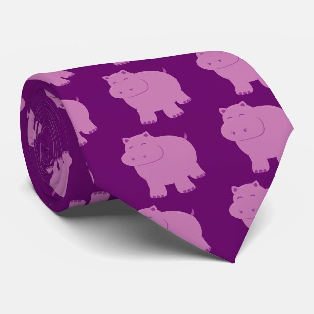 Gravata Cute Hippo (Rolled)