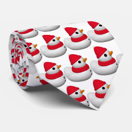 Gravata Cute Little Snowduck | Snowman Duck Pattern | Red