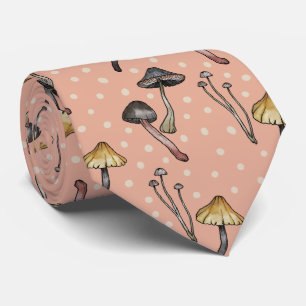 Gravata Cute Mushroom Fungi Pattern Neck Tie