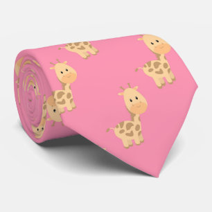 Gravata Cute Safari Giraffe Rosa Tie