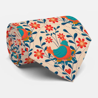 Gravata Cute Vibrant Angry Chicken Pattern