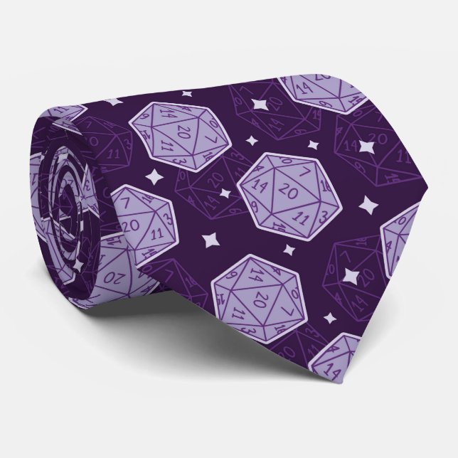 Gravata D&D Tie, D20 NeckTie, DnD Gift Para Dungeon Master (Rolled)