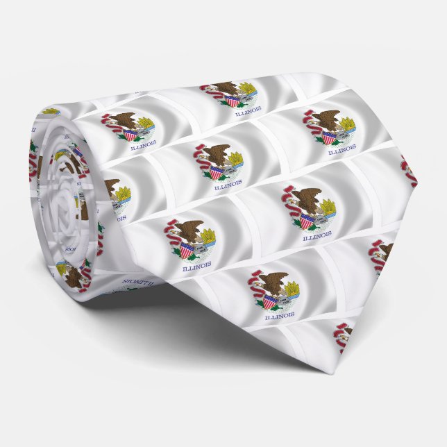 Gravata da Bandeira de Illinois (Rolled)