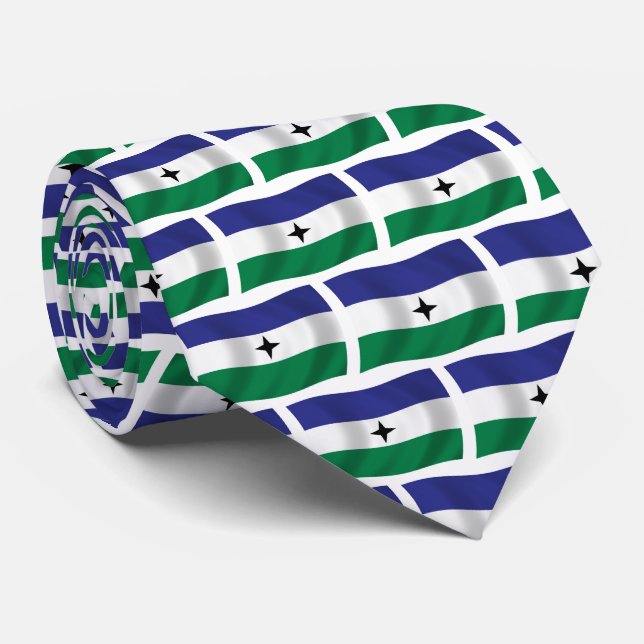 Gravata da Bandeira Nacionalista Bubi (Rolled)
