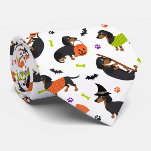 Gravata Dachshund Halloween Neck Tie