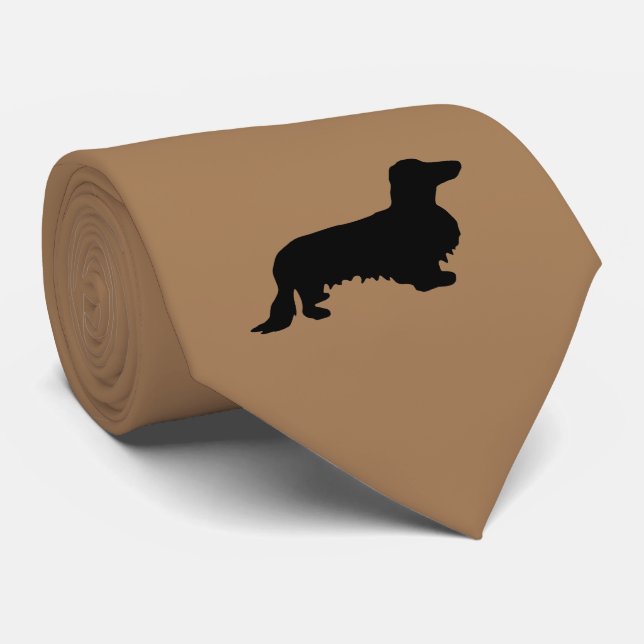 Gravata Dachshund Long Hair - Silhueta 1 (Rolled)