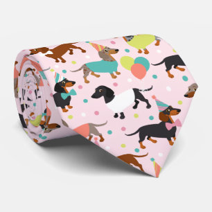 Gravata Dachshund Party Neck Tie