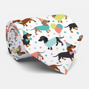 Gravata Dachshund Party Neck Tie