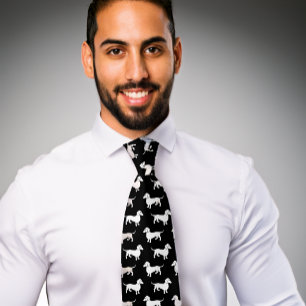 Gravata Dachshund Pattern Black Tie Doxie Dog