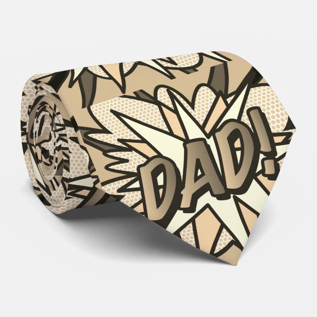 Gravata DAD Super-herói Livro de Quadrinhos Tipográfico Di (Rolled)