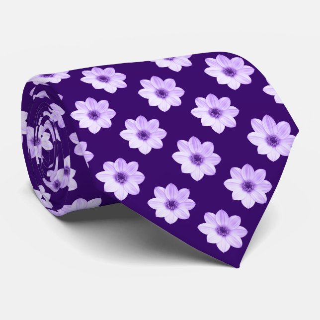 Gravata Dahlia Pattern - Roxo Profundo (Rolled)
