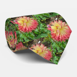 Gravata Dahlia Rosa e Amarelo