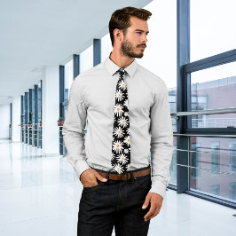 Gravata Daisies Black Personalize Inicial