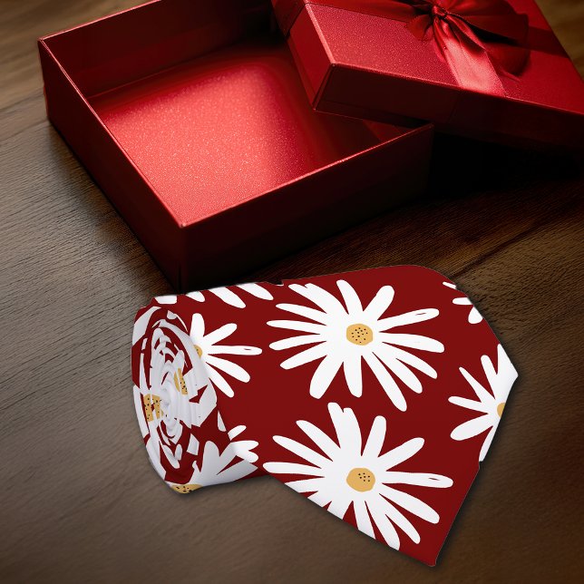 Gravata Daisies MaroonPersonalize Inicial (Criador carregado)