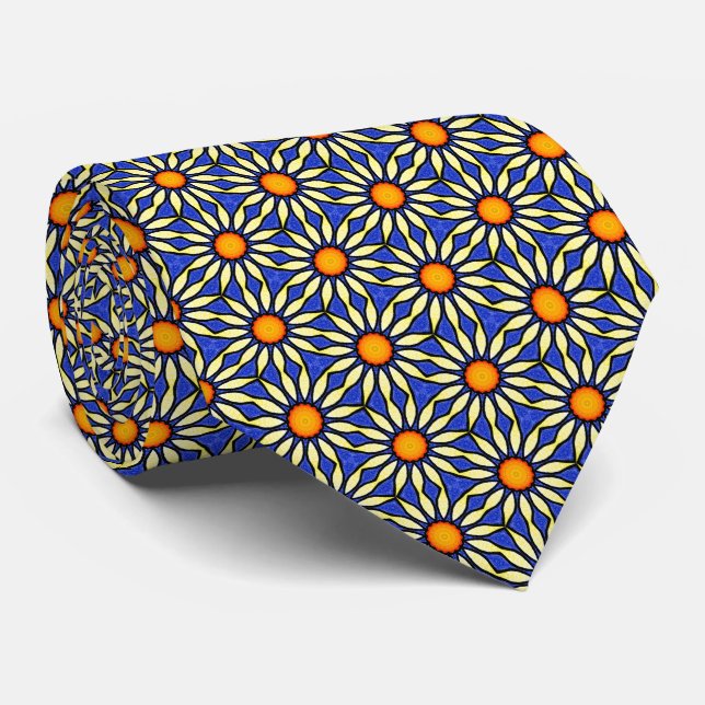 Gravata Daisy Azul (Rolled)