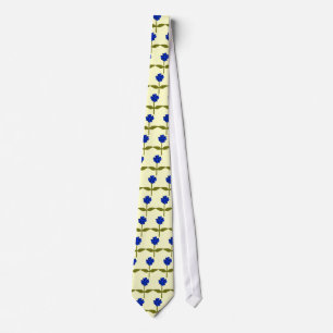 Gravata Daisy Ocean Blue Floral Tie