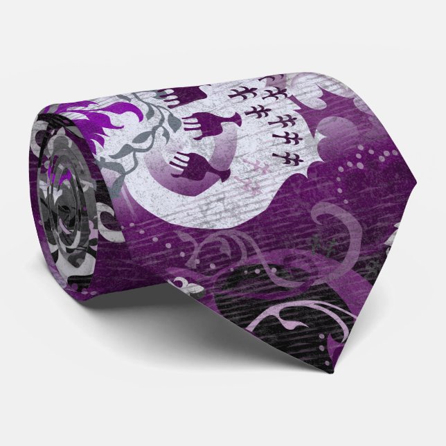 Gravata Damasco Asexual do Dragão - Cores de Sinalizador d (Rolled)