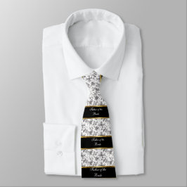 Gravata Damasco, Pai da Noiva, Preto e Dourado