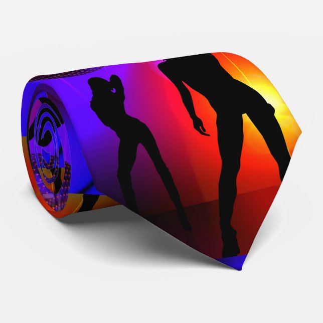 Gravata Dance Disco Party Girls Brilha Na Escuridão (Rolled)