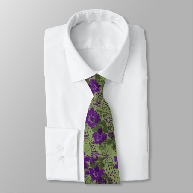 Gravata Daytrip Floral Vintage com dois lados (Amarrado)