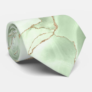 Gravata de ágata verde sálvia