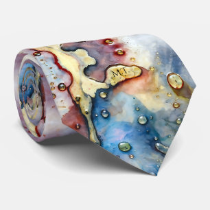 Gravata de aguarela abstrata em estilo artístico m
