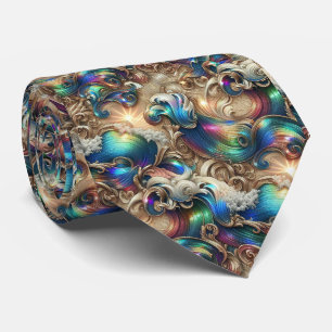 Gravata de Amantes de Praia Padrão de Ondas Oceâ