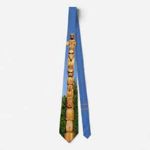 Gravata de arte das Primeiras Nações Totem Pole