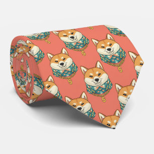 Gravata de Arte Shiba Inu – Afirmação de Amante de