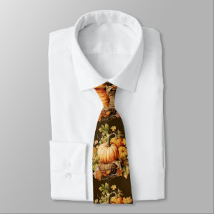 Gravata de Autumn Leaves – Moda de Outono em Aquar