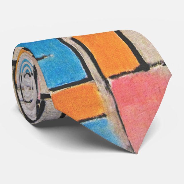 Gravata de Bloco de Cores – Declaração Moderna (Rolled)