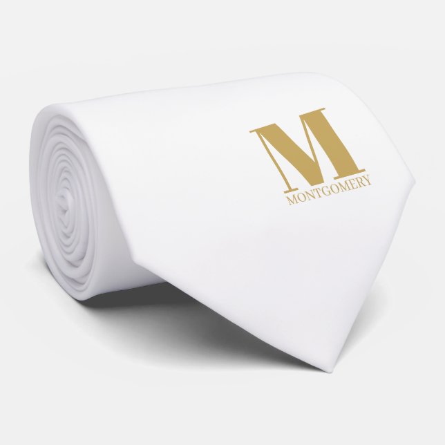 Gravata de Cama de Casamento com Monograma + Nome (Rolled)
