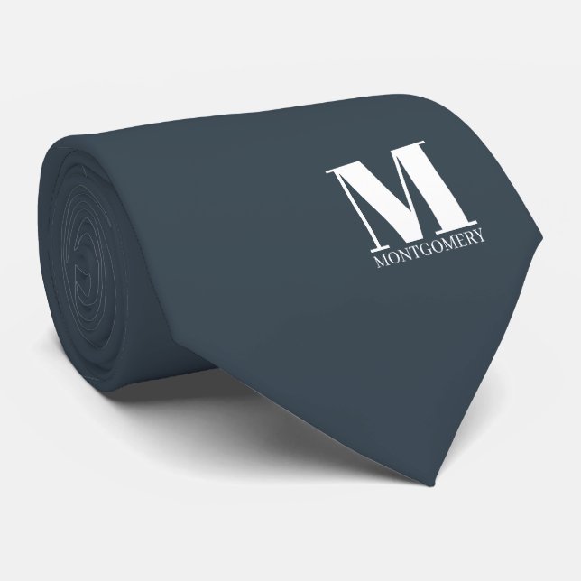 Gravata de Cama de Casamento Monograma + Nome (Rolled)