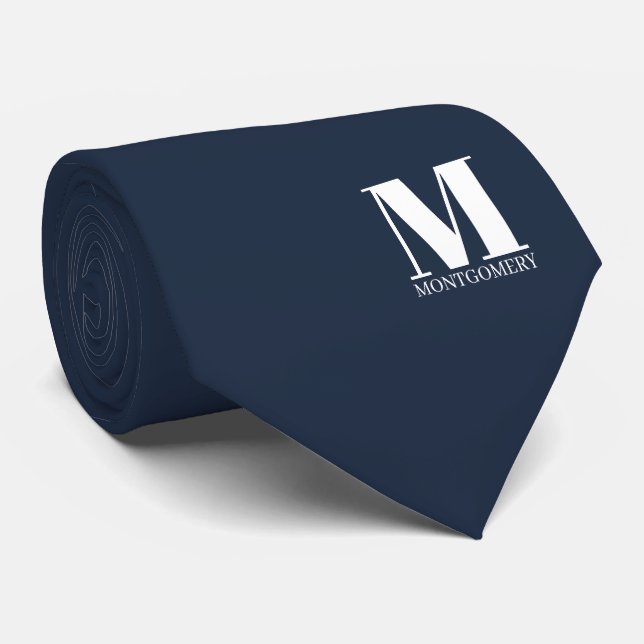 Gravata de Cama de Casamento Monograma + Nome (Rolled)