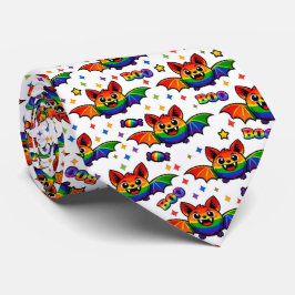 🦇🌈 Gravata de Candy de Morcego Arco-íris BOO‑lit