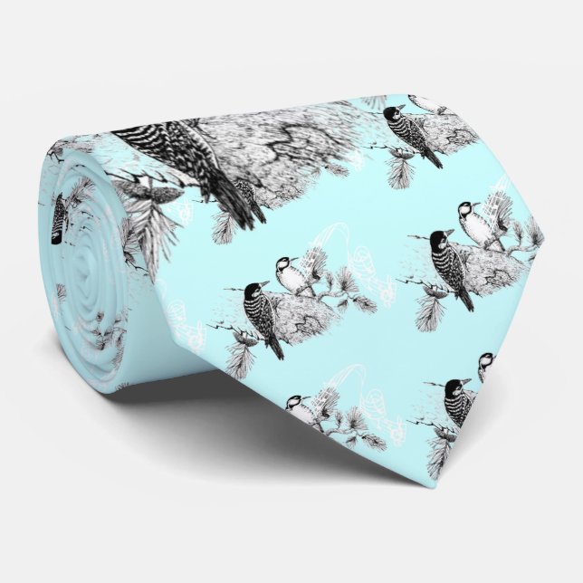 Gravata de casamento de pássaros de amor vintage (Rolled)