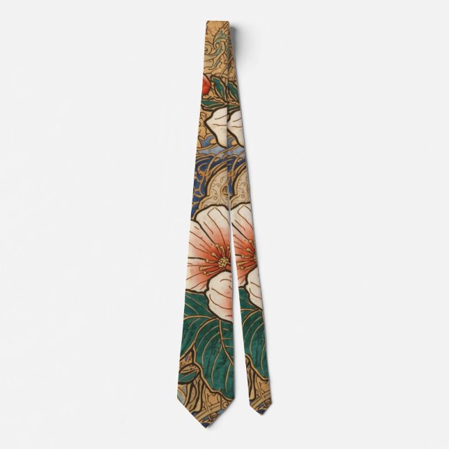 Gravata de casamento floral cloisonné formal ousad (Frente)
