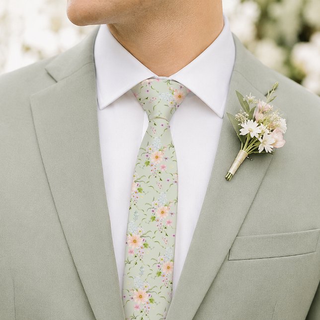 Gravata de casamento floral English Meadow (Criador carregado)