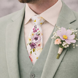 Gravata de casamento floral – Gravata de pescoço d
