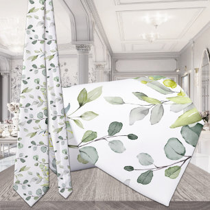 Gravata de casamento Pure White Eucalyptus Greener