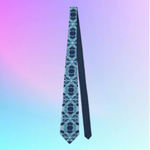 Gravata de colarinho com colagem Azul Divertido