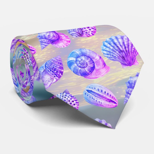 Gravata de Concha Oceânica com Estampa Náutica (Rolled)