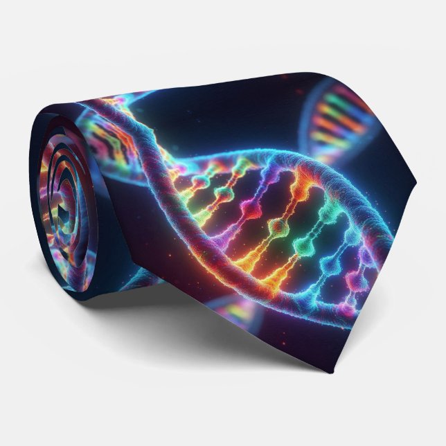 Gravata de DNA de Hélice Dupla Arco-íris da Moda  (Rolled)