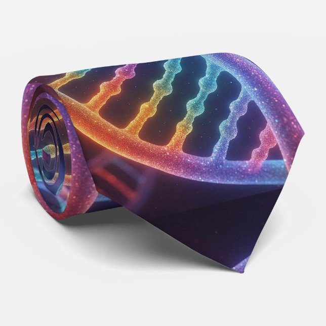 Gravata de DNA de Hélice Dupla Arco-íris da Moda  (Rolled)