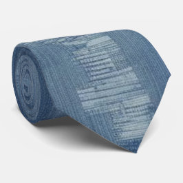 Gravata de Efeito do Pescoço de Denim Desvanecido