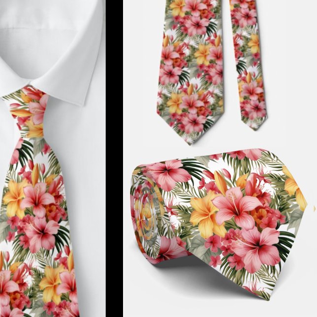 Gravata de Férias de Verão | Hibisco Tropical  (Criador carregado)