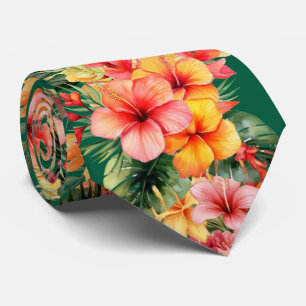 Gravata de Férias de Verão   Hibisco Tropical